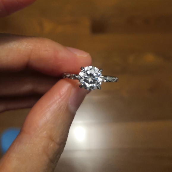 Simulated diamond sterling silver ring - Picture 5 of 6